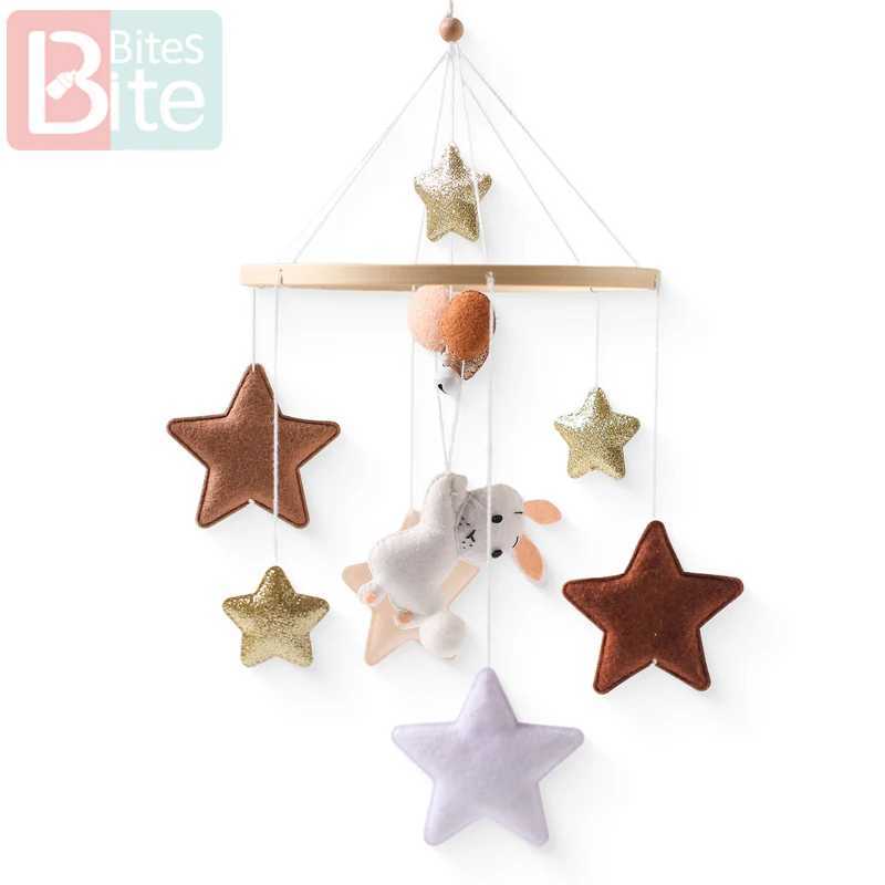 Baby Mouse Toy Rabbit Balloon Mobile Wood Newborn Cartoon Bell Hanging Toy 0-12 Months Bedding Baby Cradle Toy W240815