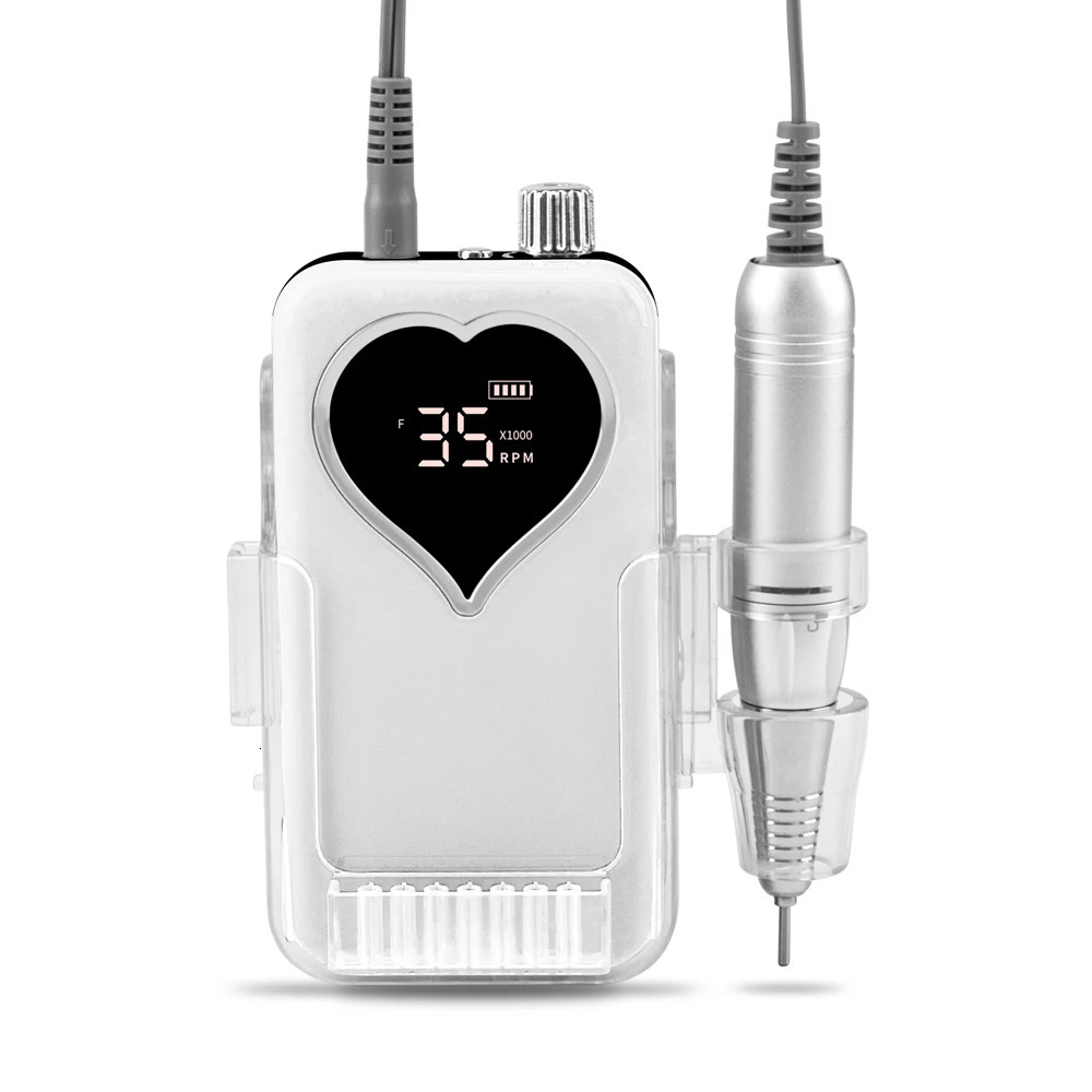 SIMINAIL Heart shaped Nail Drill Rechargeable Desktop 35000RPM Manual Electric Nail Machine Nail File Cordless Drill 241007