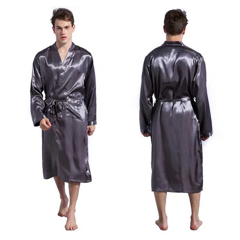 New Men Kimono Bathrobe Gown Groom Groomsman Wedding Robe Thin Satin Sleepwear Loungewear Casual Loose Home Clothes NightwearXJ241018