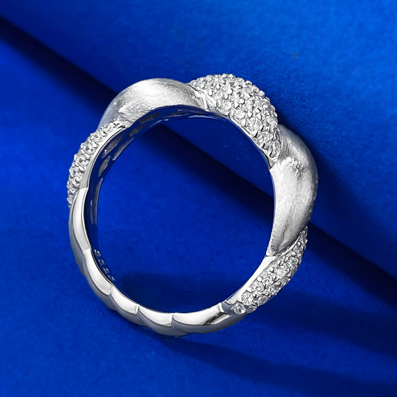 Exquisite Sterg Sier Moissanite Dia Eternity Ring - Perfect for Your Special Day