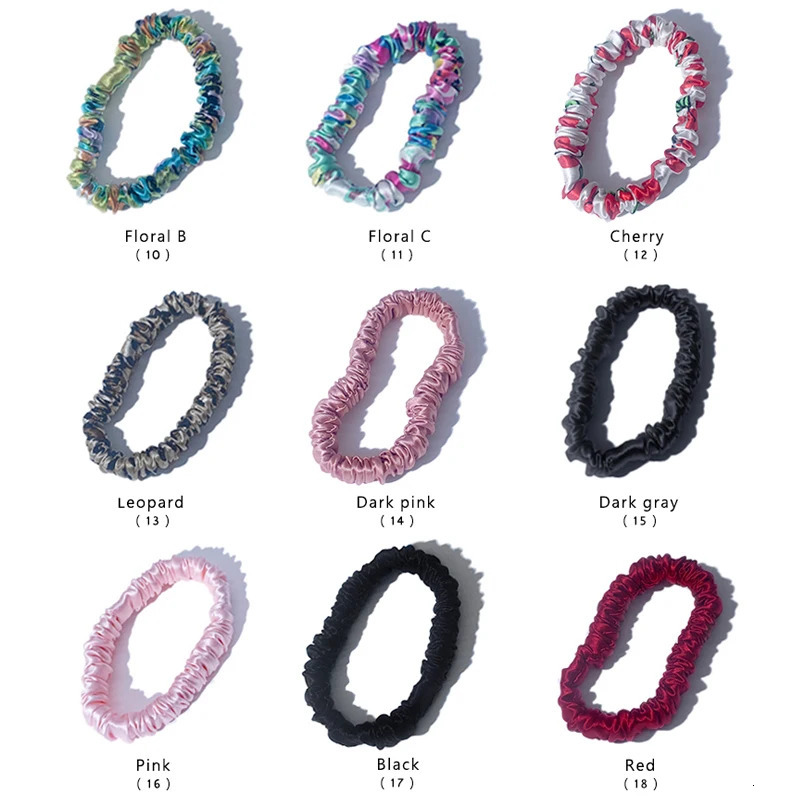 100% pure silk leather ribbon set luxury silk hair tie elastic band ponytail holder suitable for women and girls ponytail holder 241018