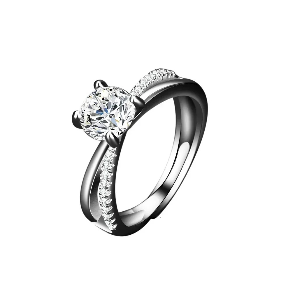 Elegant and classic PT950 womens platinum ring set equipped with 0.5 diamond and French bread diamond rings 241007