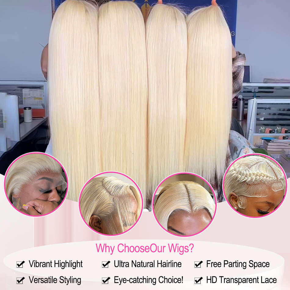 613 HD Frontal Wig 13x6 Brazilian Straight 13x4 Honey Blonde Color Lace Front Human Hair Wigs