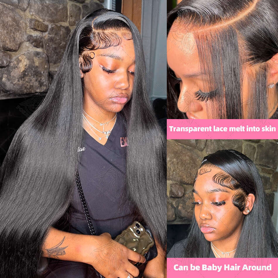 POKER FACE 30 40 Inch Bone Straight 13x4 13x6 Transparent Lace Front Human Hair Wigs Brazilian 250 Density Frontal Wig