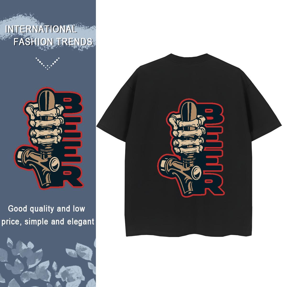 Custom T-Shirts 230g Cotton Breathable Short Sleeve Street Casual skull Women Tshirts Nice Custom Print Oversized Clothes