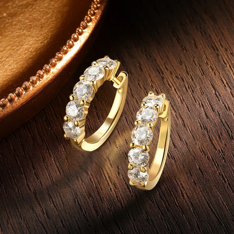 KNOBSPIN D Colored Silica Ring Earrings 925 Pure Silver Plated 18k White Gold Earrings Suitable for Womens Sparkling Exquisite Jewelry 241018
