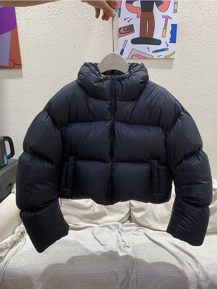 Women's Down Parkas 2024 Winter Womens Down Jacket Ultra Light Casual Jacket Womens Inflatable Jacket Short Hooded Parka Drawstring Coat Y2410190