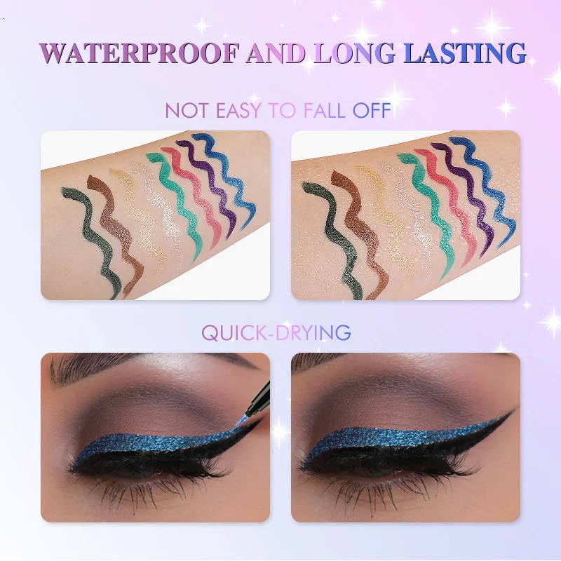 IMAGIC 8 color glitter eyeliner set durable eye makeup waterproof eyeliner high pigment EY-360 241018