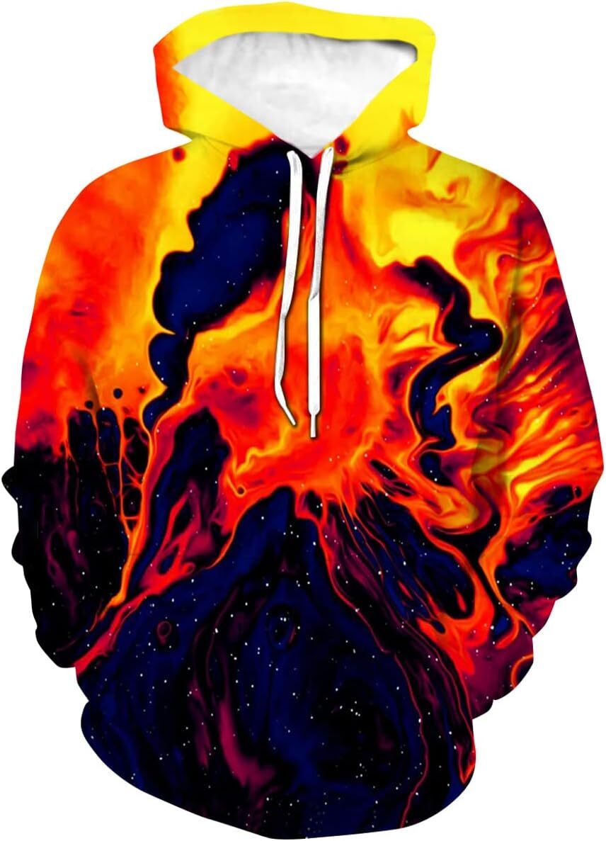 Hoodie for Mens Womens Unisex Novelty 3D Art Tie Dye Pattern Sweatshirt Hoodie Graphic Hoodies sweatshirt Pullover Long Sleeve breathable