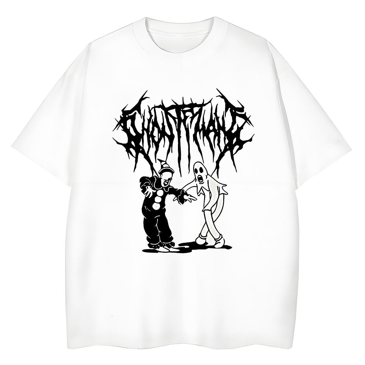 Casual New T-Shirts for Women 230g 100% Cotton Short sleeve Soft Sports Street Wear skull Couples T Shirts High quality Anime Oversized Polos