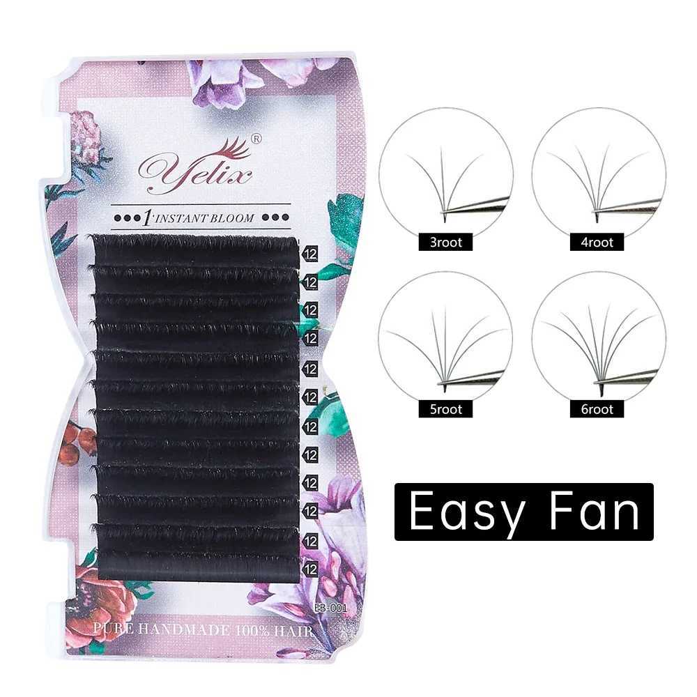 Yelix 0.07 Thickness Easy Fanning Eyelash Extensions 8-25mm Soft Faux Cils Volume Russe Natural Eyelashes Individual Eye LashesXJ241019