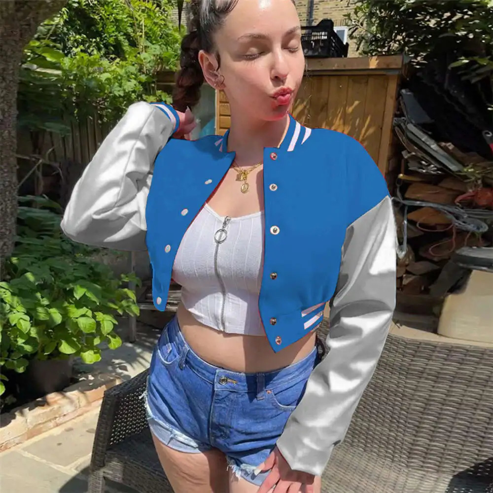 Fashionable womens embroidered patchwork slim fit personalized baseball jacket autumn/winter Y2k clothing jacket 241019