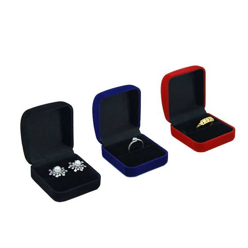 Wholesale Ring Packaging Box Black Velvet Jewelry Display Storage Folding Box Wedding Ring Valentines Day Gift Organizer W241019