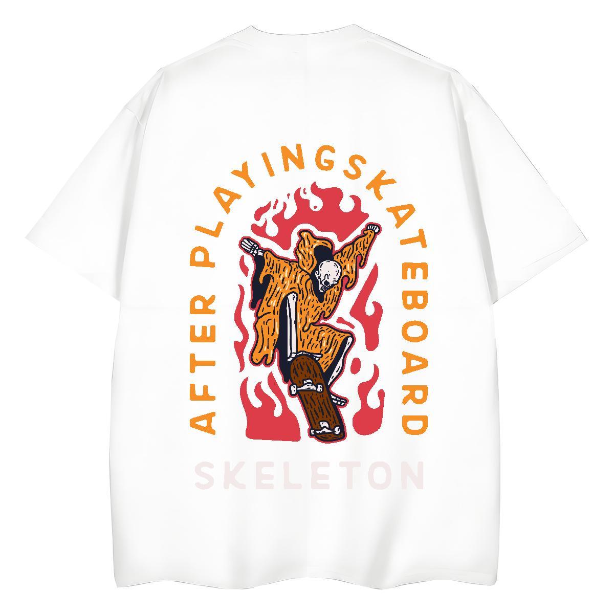 Brand T-Shirts for Women 230g 100% Cotton Crew Neck Outdoor skull Lady T shirt Designer Nice Cartoon Anime Top Tees