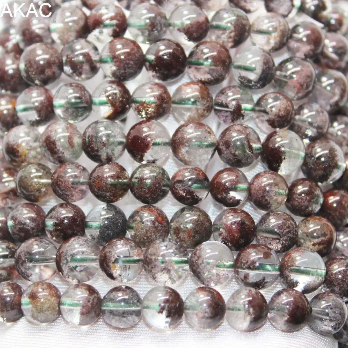 Natural phantom quartz Aapproximately 7-9mm gemstone bracelet beads 241018