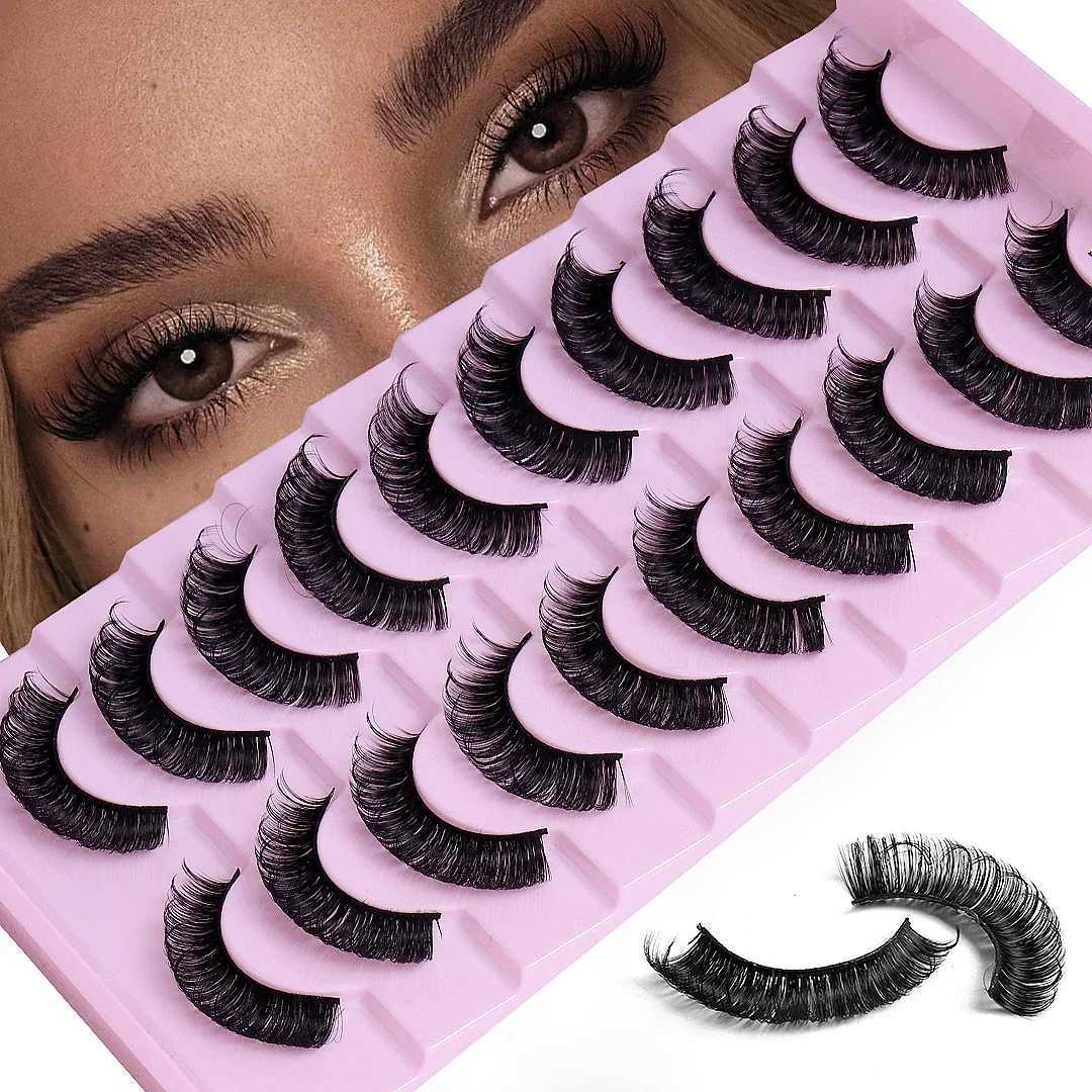 10 pairs Lashes Eyelashes Fake Eyelashes Russian Strip Lashes False Eyelashes Biche Eyes Extension LashesXJ241019