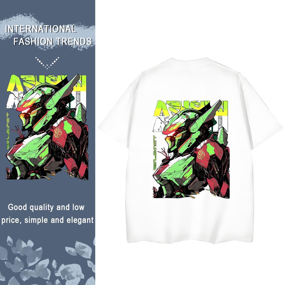 Casual New T-Shirts for Women 230g 100% Cotton O Neck Short Sleeves Sports Street Wear robot Lady T shirt Free Shipping Oversized Top Shirts