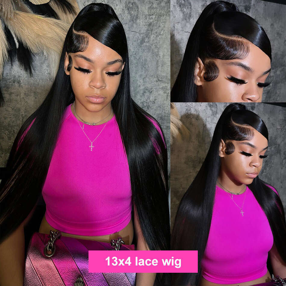 Luvin HD 36 inch Straight Human Hair Frontal Wigs 180% Remy 13x4 Lace Front 5x5 Closure Wig PrePlucked For Women