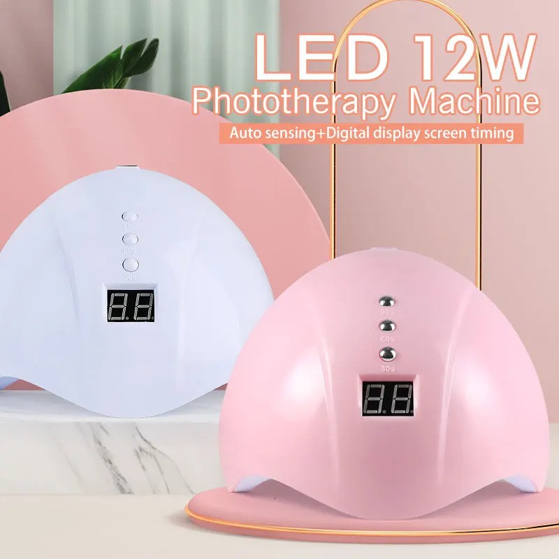 Arte Clavo UV LED nail lamp for ergonomics 12W 60S/120S gel nail polish dryer nail art tool for fast curing gel decal varnish 241018