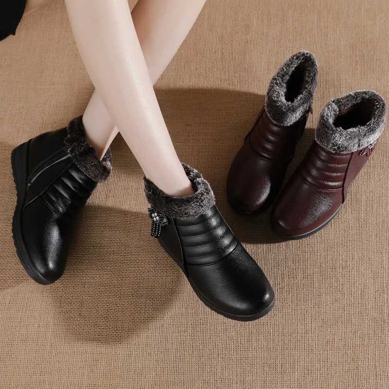 New Winter Womens Thick Plush Womens Ankle Boots Zipper Comfortable Outdoor Snow Boots Fashion Cotton Shoes Botas De Mujer Y241019