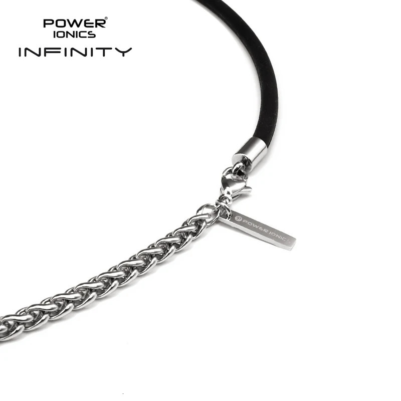 Power Ionics Taichi Anionic Silicone and Cuban Chain 4mm Mens Fashion Jewelry Magentic Bead Necklace No Carving 241018