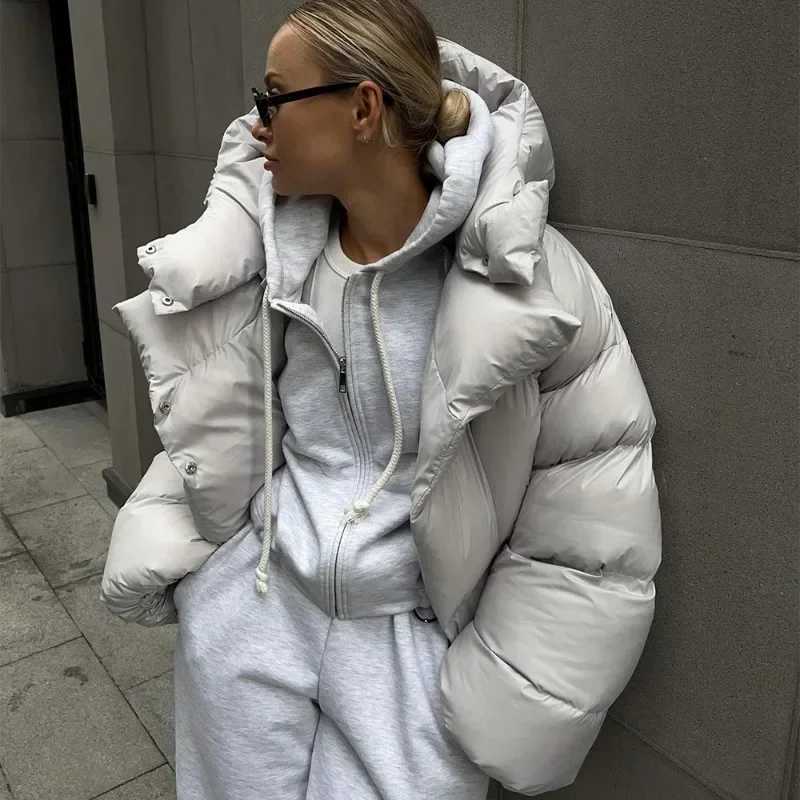 Women's Down Parkas Talenza Thick Parka Jacket Long Sleve Paddle Jacket Womens Winter Warm Zipper Casual Jacket Hooded Pocket Paddle Jacket Women