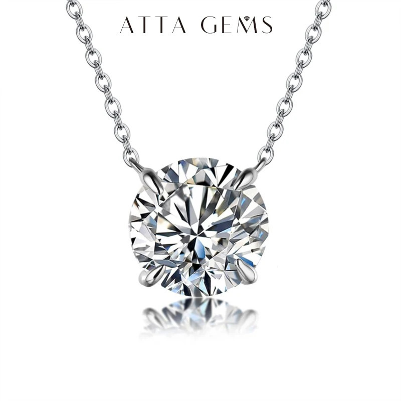 Diamond 6.5mm 1CT Womens Necklace Pendant 925 Womens Necklace Party Bridal Exquisite Jewelry 241018