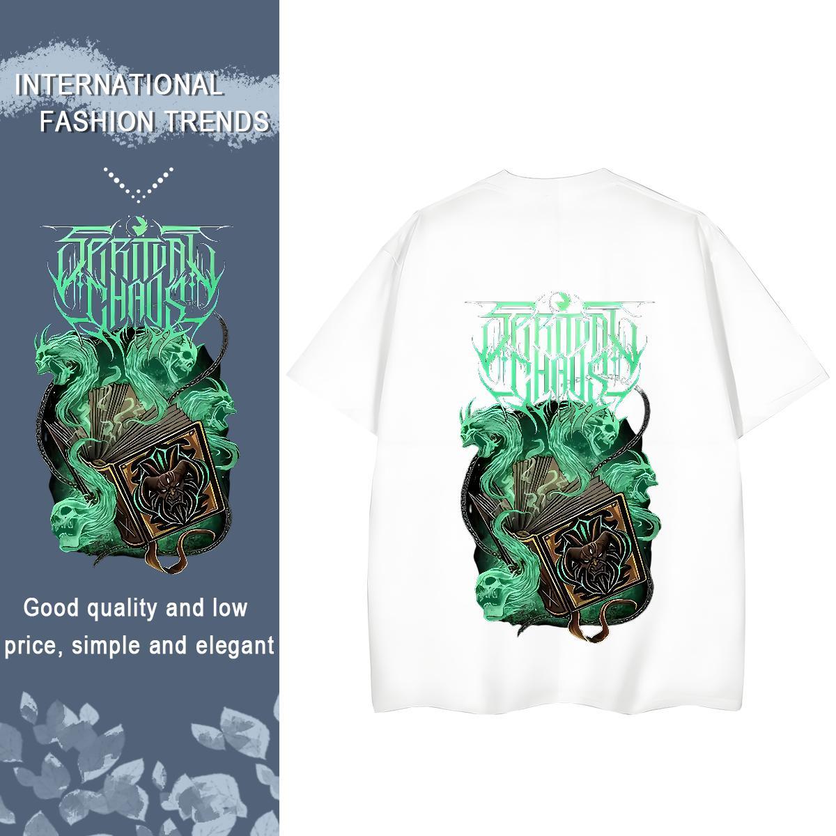 TOP Quality T Shirts Women 230g Cotton Crew Neck Breathable Casual Sport skull Womens Tshirts Female Cartoon Printing L-4XL Clothings