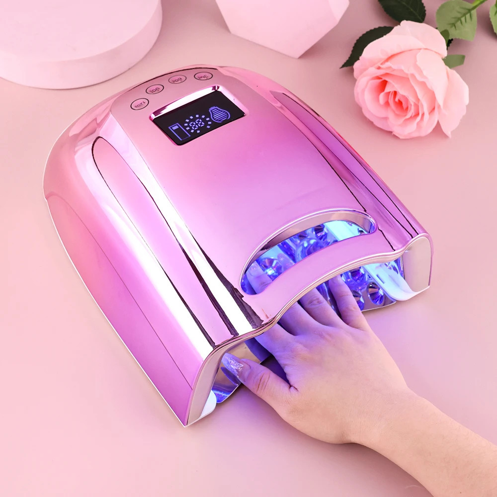 128W rechargeable LED UV lamp Wireless battery handle Foot treatment strong curing lamp Cordless nail dryer Fast drying gel 241018
