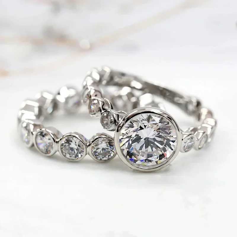 Super Flash Simulated Diamond Ring Womens Luxury Style Fashion High Texture Matching Wedding Jewelry Y241019