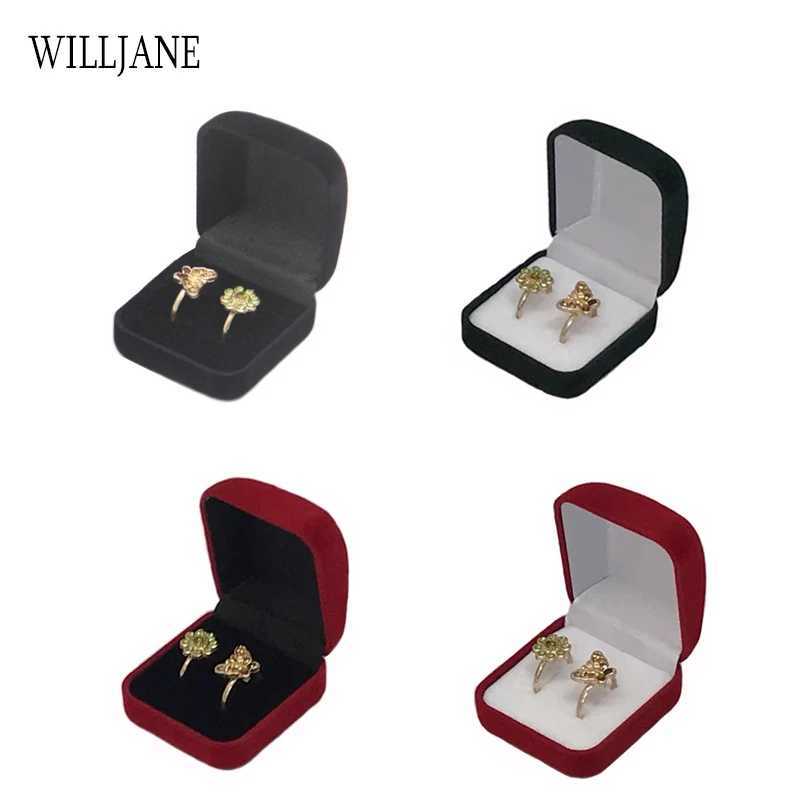 Wholesale Double Wedding Ring Box Velvet Engagement Ceremony Valentines Day Gift Couple Ring Jewelry Packaging Storage Organizer W241019