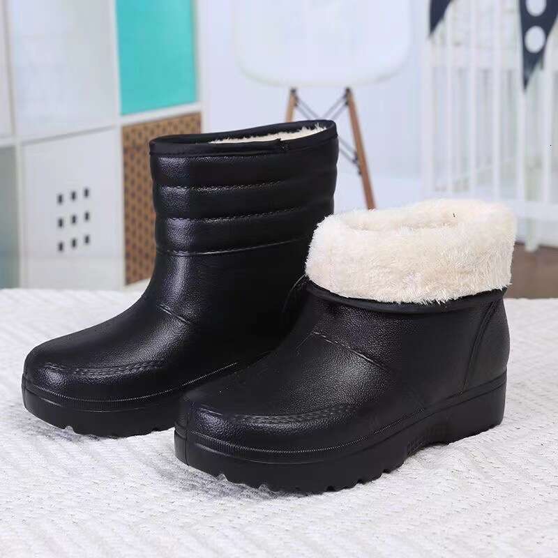 Designer Boot Warm And Flannel Men's And Women's Winter 2024 New Fashion Snow Boots With Plush Insulation, Black Thick EVA Lightweight Water