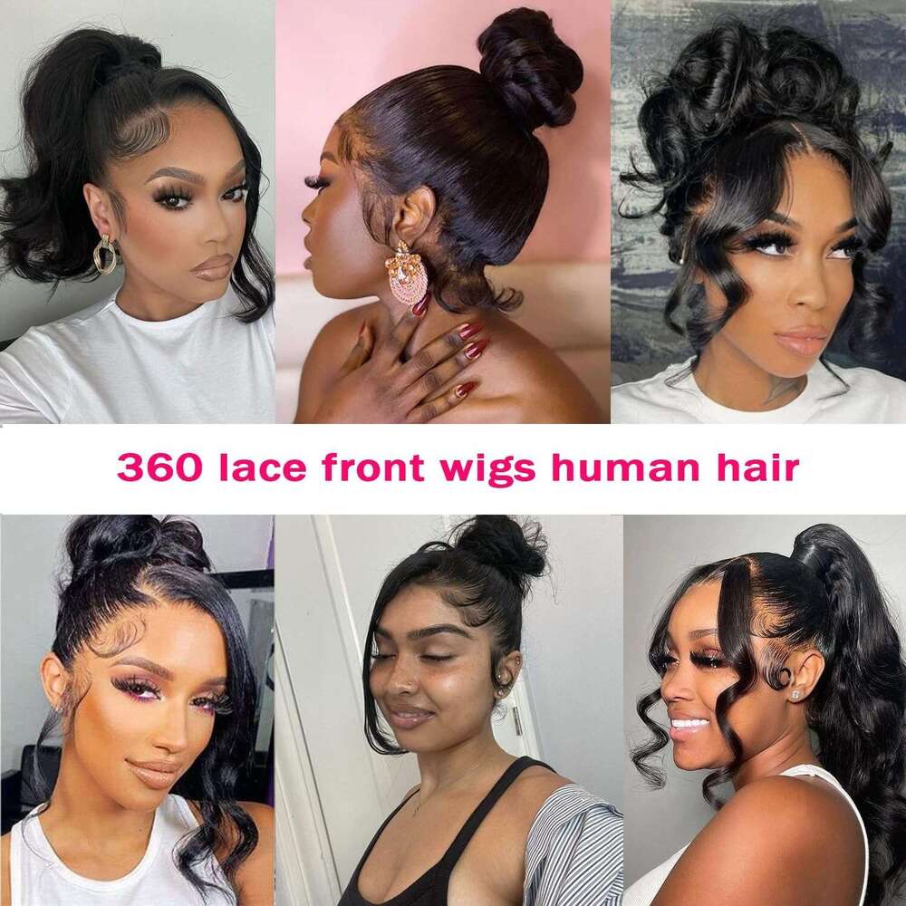 Drawstring Lace Invisi Front Wigs Human Hair Pre Plucked Body Wave HD Transparent Full Frontal Brazilian al