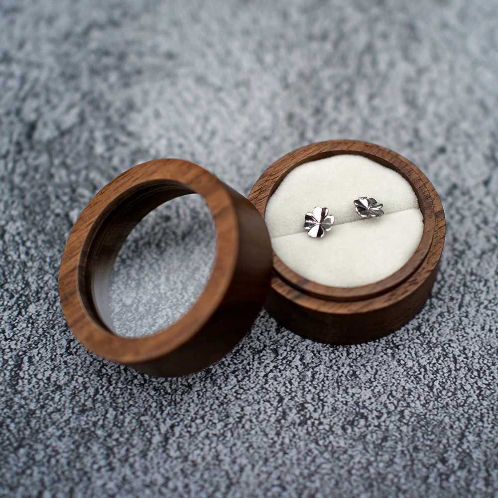 Wooden ring box double couple ring holder jewelry earring stud storage suggestion wedding anniversary ring organizer packaging box W241019