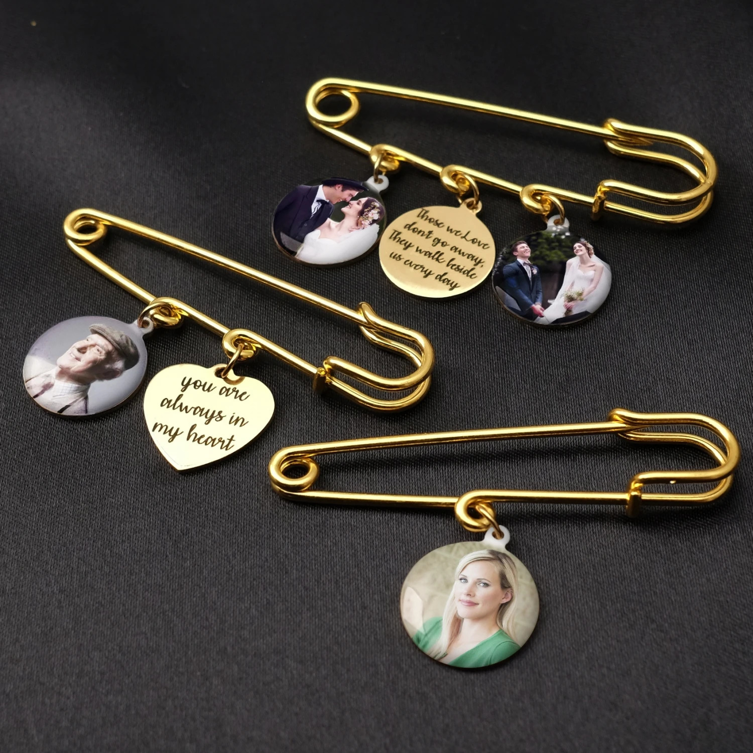 Personalized bride po charm customized po chest po tie nail wedding bouquet pin wedding commemorative gift 241018