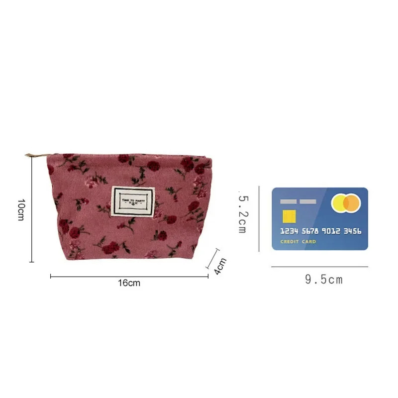 Small Womens Cosmetic Bag Portable ral Pattern Sanitary Napkin Storage Coin Key Case Card Pouch 241019 zhanyishengli