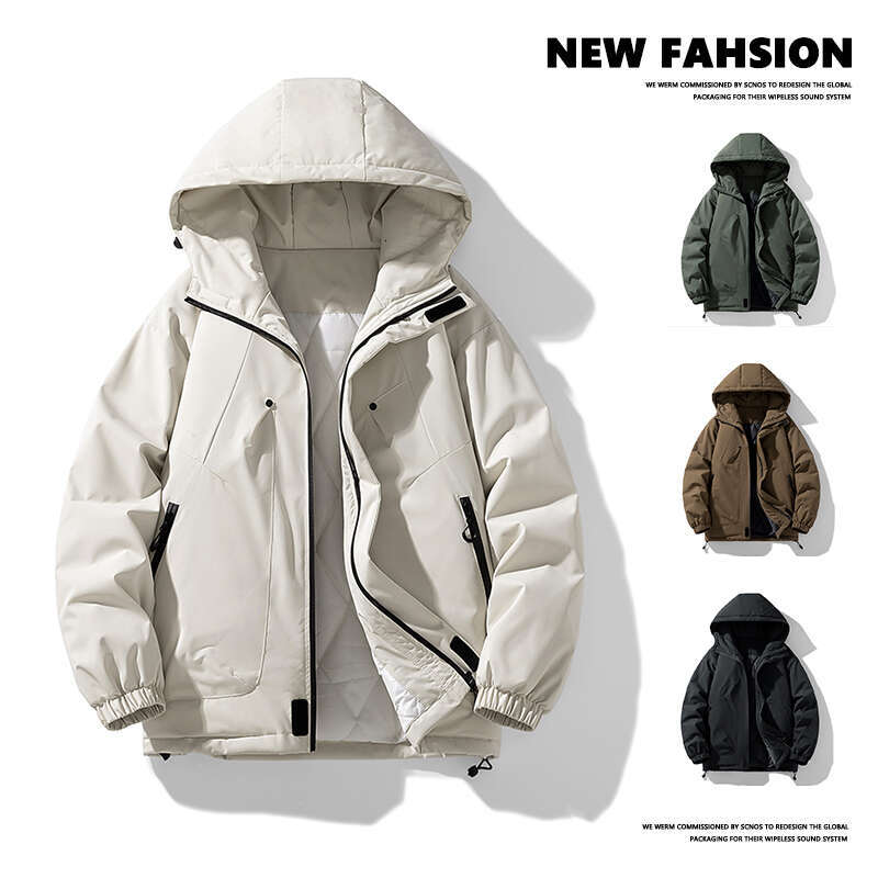2024 Outdoor Waterproof Windprooutumn Winter Men's Jacket Hooded Thickening Loose Casual Jackets Coat Plus Size 8Xl
