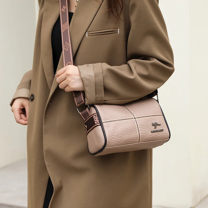 Lichee Pattern genuine leather cross body bag womens handbag high-quality shoulder bag womens messenger bag Sac a Main 241018