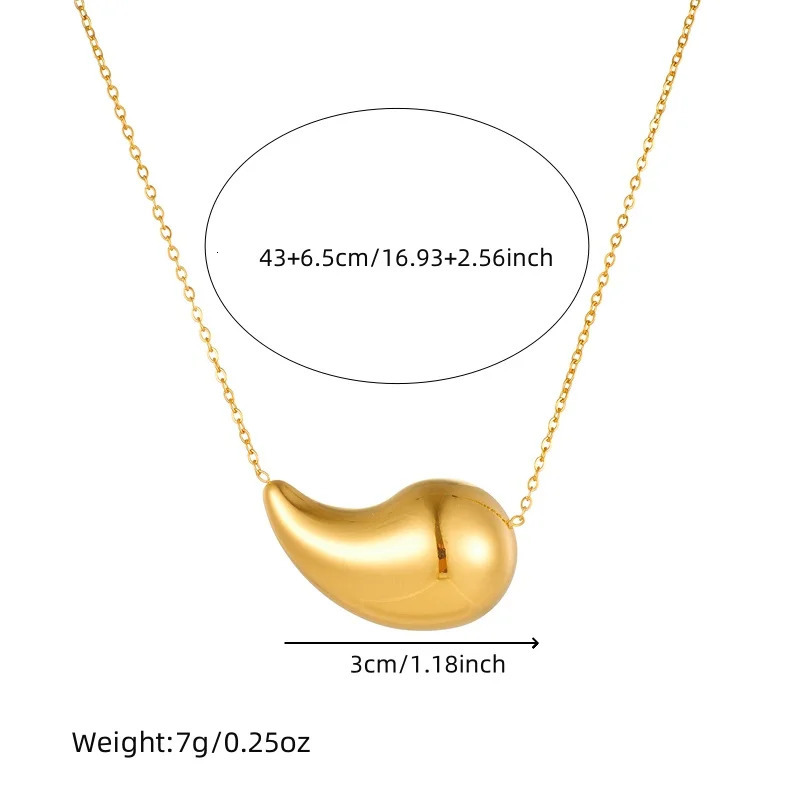 DIEYURO 316L stainless steel gold droplet necklace bracelet earring set for women 2024 trend non fading jewelry set 241018