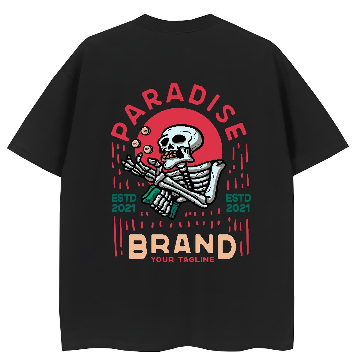 2024 Casual T-Shirts 230g 100% Cotton Round Neck Short Sleeve Daily Wear skull Womens Tshirts Brand Floral Print Top Shirts