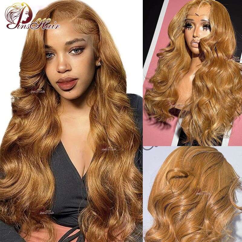 Ginger 13X6 Wigs Body Wave Honey Blonde Lace Front Pre-Plucked Remy Human Hair Wig for Women