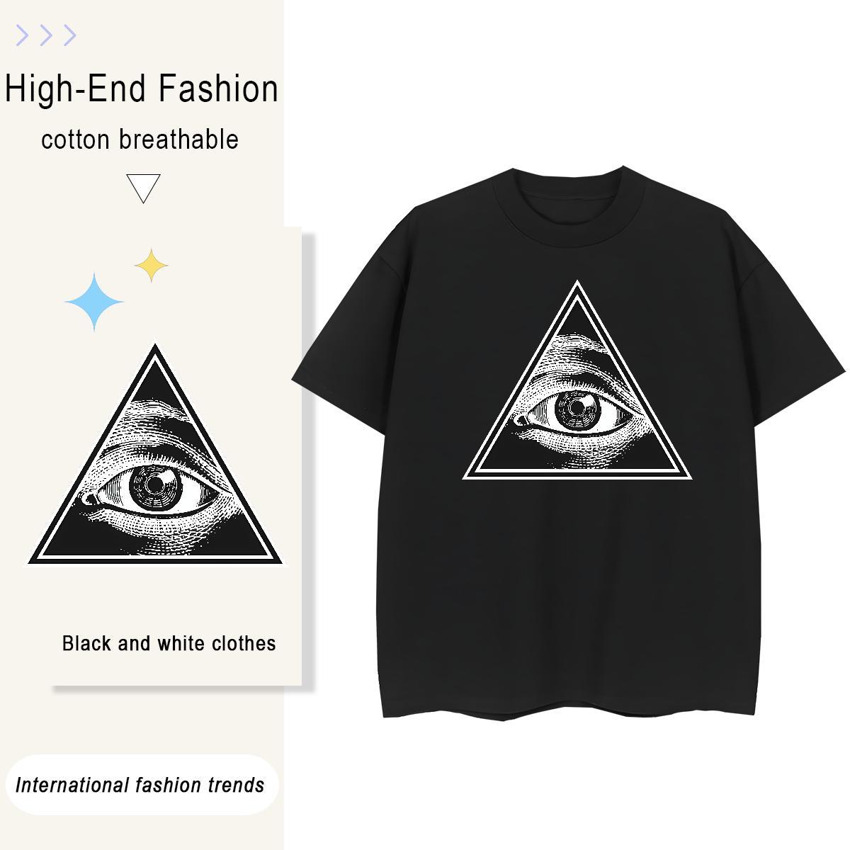 Factory Direct T Shirt For Woman 230g Pure Cotton Breathable Crew Neck Spring Summer eye of the devil Women Tshirts Comfortable DIY Anime Printed Tees