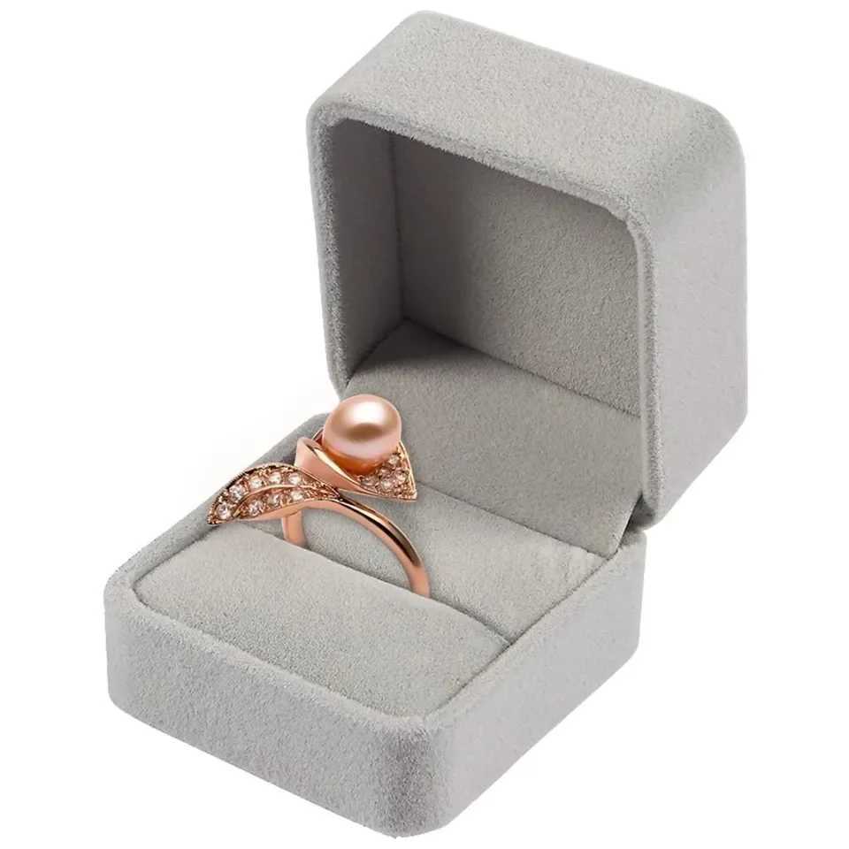 6-piece square velvet ring box ring earring stud storage organizer jewelry gift box romantic recommendation wedding ring box W241019