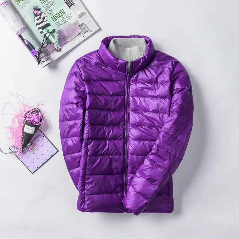 Purple Women Packable Down Jacket Female Ultralight Camping Hiking Waterproof Winter Coat Outdoor Windproof Warm Puffer JacketsX241019