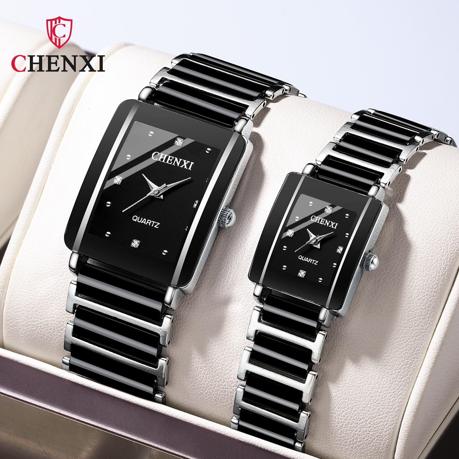 Other Watches OUPAI Arrival Black Rectangle Ceramic Watch Men Ultra Thin 34mm Quartz Fadeless Scratchless Old Fashion 230625