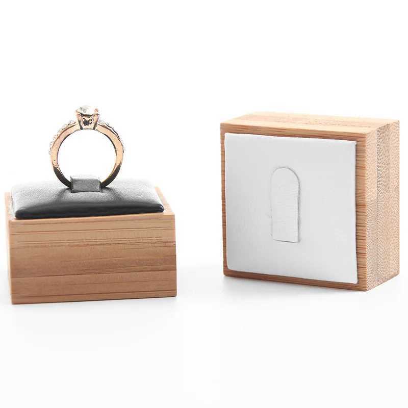 Wooden ring display stand ring organizer jewelry stand jewelry display props jewelry box packaging leather and velvet box W241019