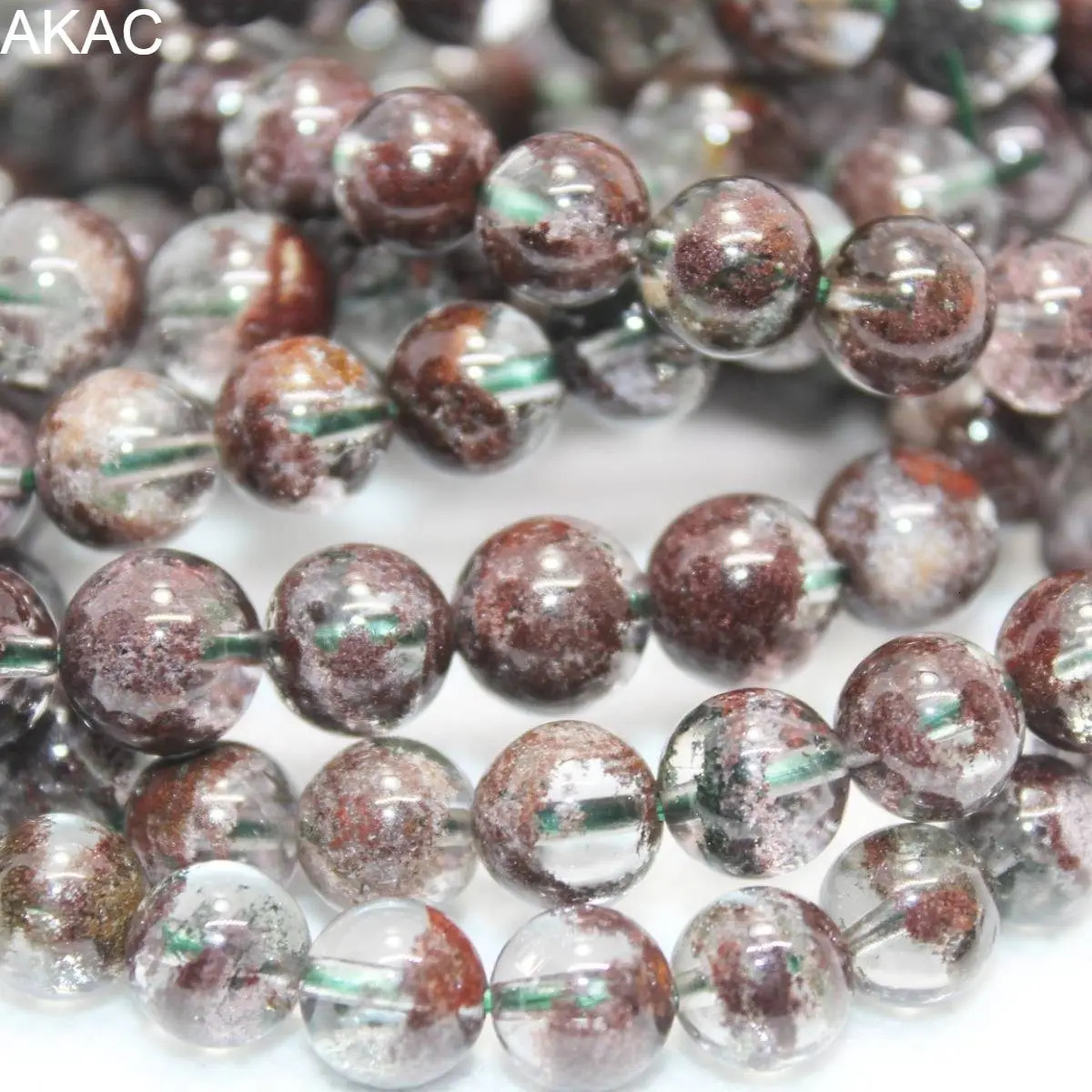 Natural phantom quartz Aapproximately 7-9mm gemstone bracelet beads 241018
