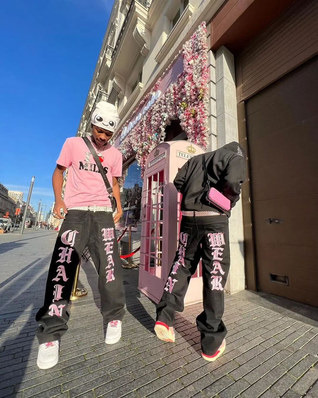 Harajuku Hip hop Street Print Jeans Y2k Trend Letter Black Pants Mens Fashion Baggy Straight Wide Leg Trouser Streetwear 241019