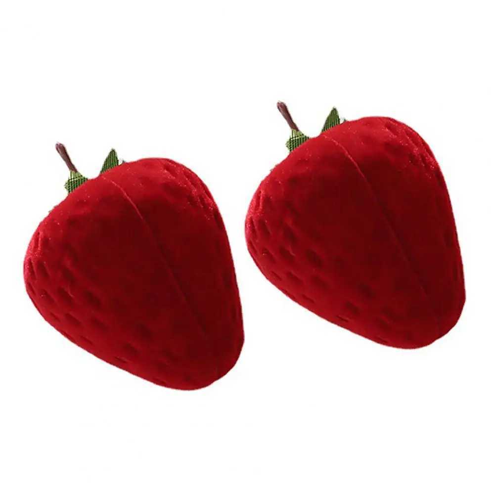 2 elegant and cute strawberry ring boxes jewelry storage boxes lined with earrings wedding recommended gift ring boxes W241019