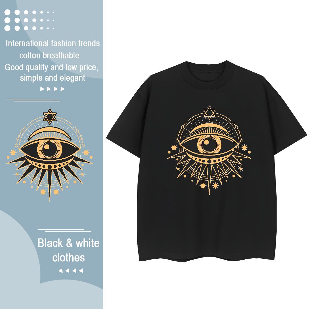 Factory Direct T Shirt For Woman 230g Cotton Breathable Soft High Street Hip Hop eyes Unisex Tshirts Designer Nice Anime Tees Shirts